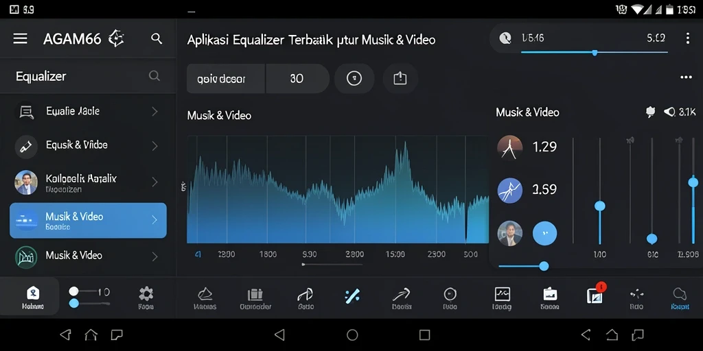 Antarmuka AGAM66 yang stylish dengan fungsi Equalizer.
