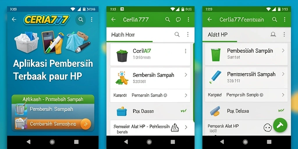 Antarmuka CERIA777 yang intuitif dan fungsional untuk pembersih sampah.