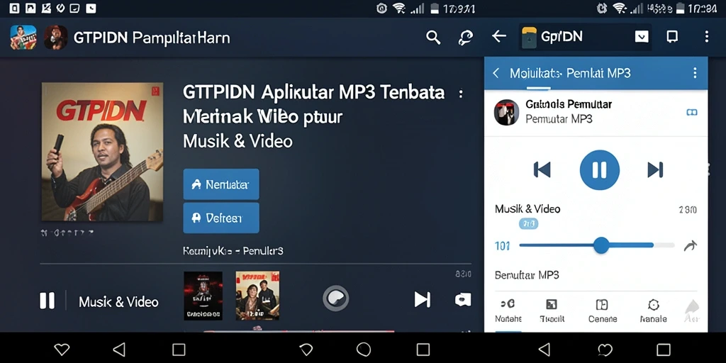 Tampilan antarmuka GTPIDN yang menarik dan fungsional untuk Pemutar MP3.