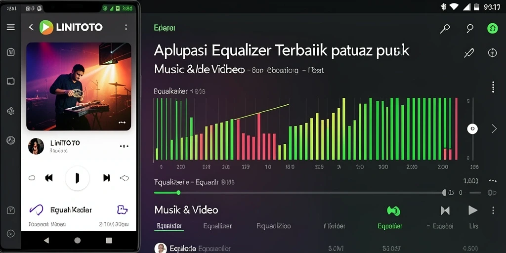 Tampilan antarmuka LINITOTO yang modern dan fungsional untuk Equalizer.