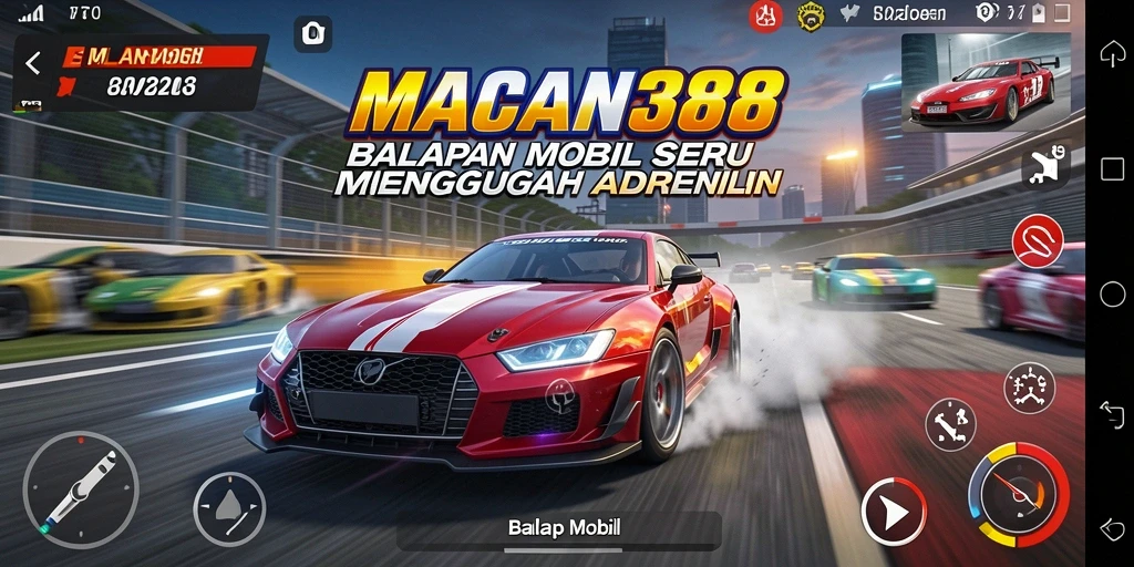 Tampilan antarmuka menarik dari game Balap Mobil.