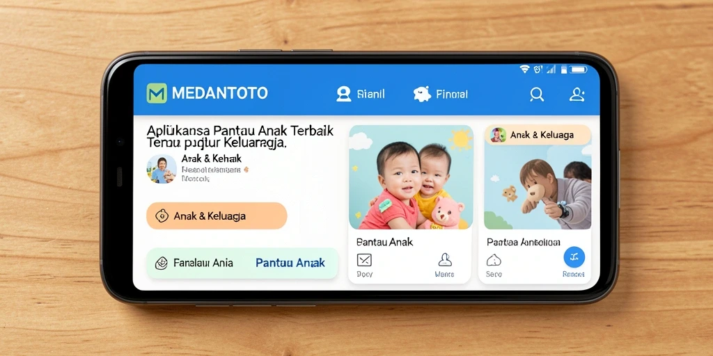 Antarmuka aplikasi MEDANTOTO untuk pemantauan anak yang intuitif dan informatif.