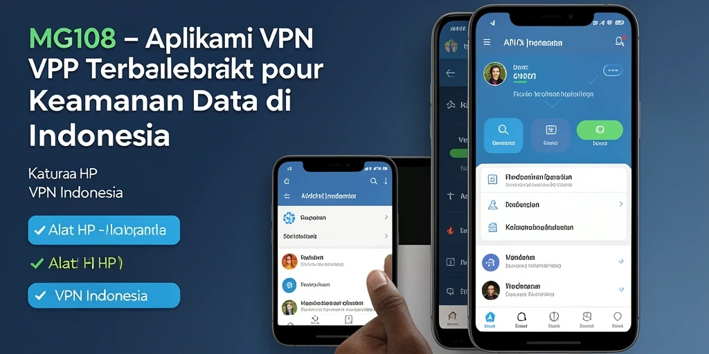 Antarmuka aplikasi MG108 yang mudah digunakan untuk VPN Indonesia.