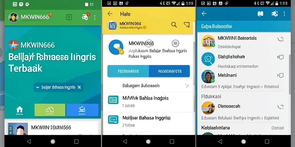 Antarmuka aplikasi MKWIN666 untuk belajar Bahasa Inggris.