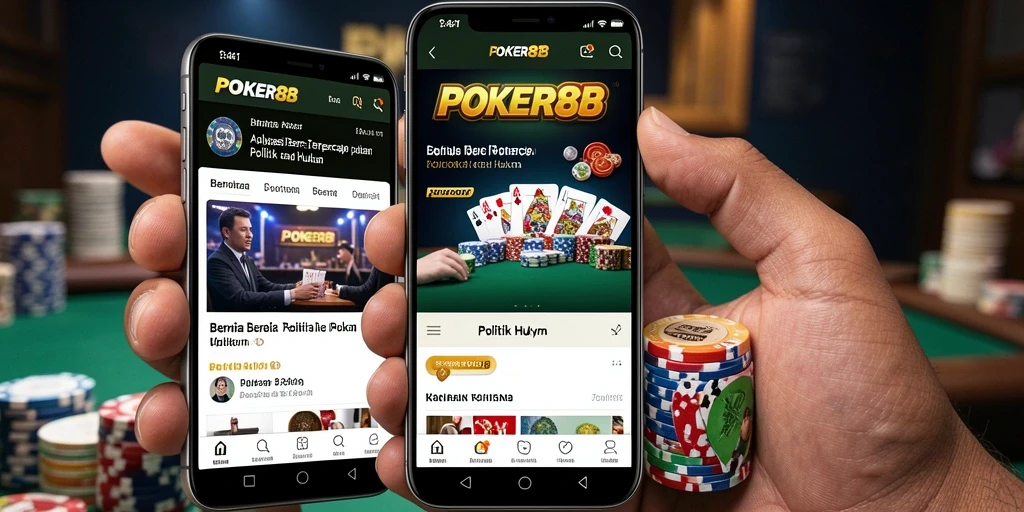 Antarmuka POKER88 yang menampilkan berita politik dan hukum terkini.