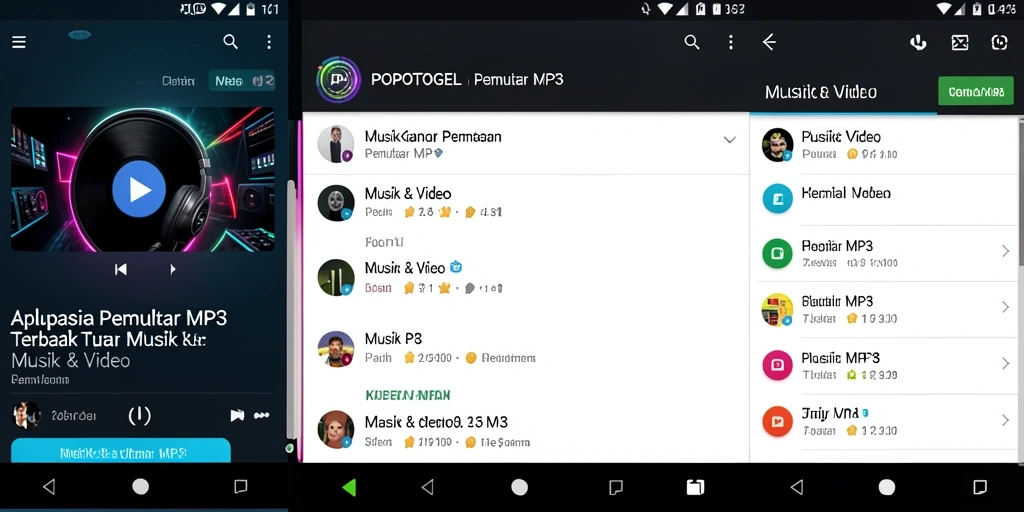 Antarmuka pengguna POPOTOGEL dengan tampilan Pemutar MP3 yang menawan.